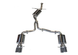 Audi A5 Performance Exhaust - AWE Tuning - Cat Back, Quad Outlet - Polished Silver - `08-`17
